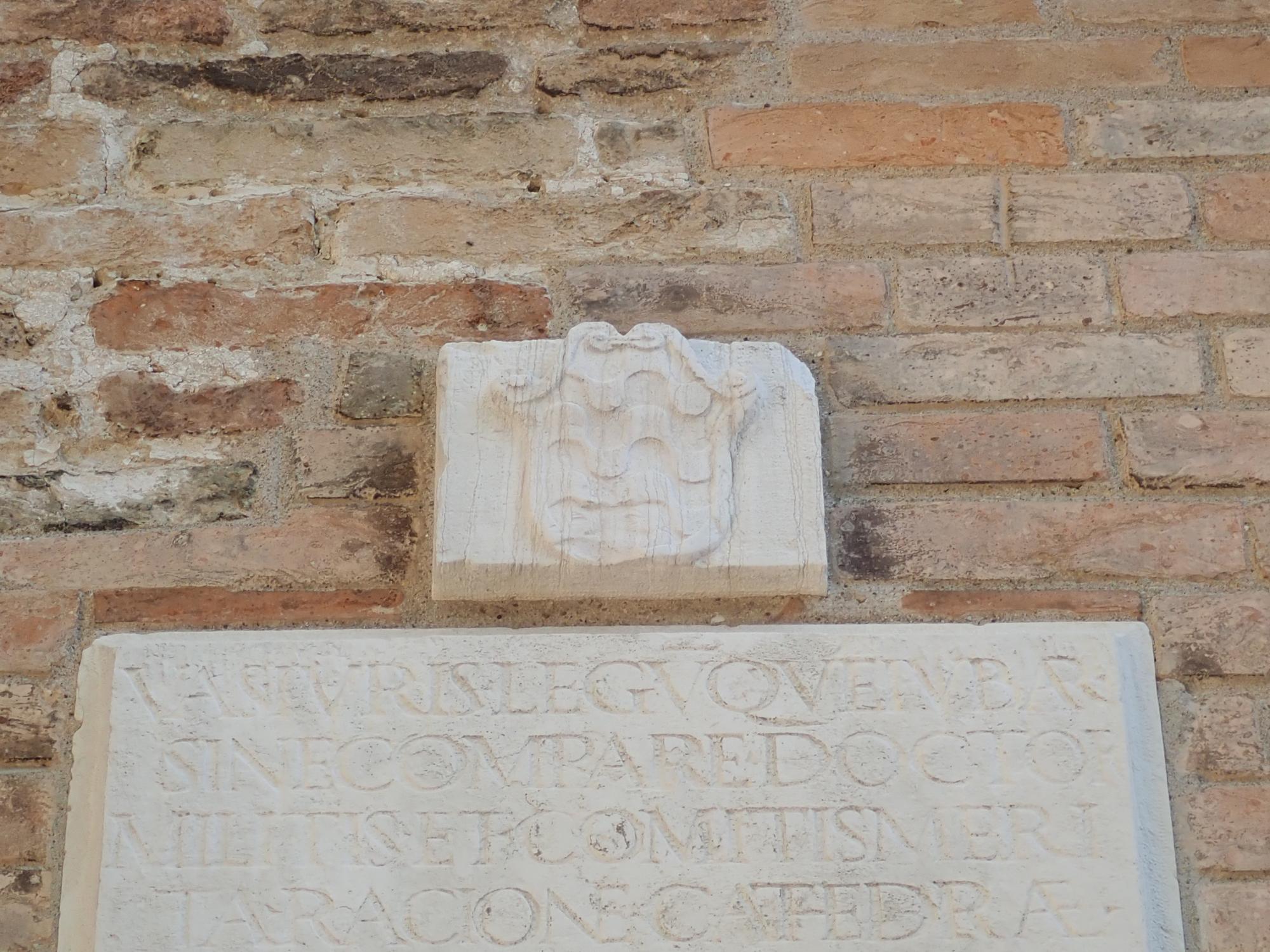 Coat of arms and inscription in Latin – Campo Santi Giovanni e Paolo