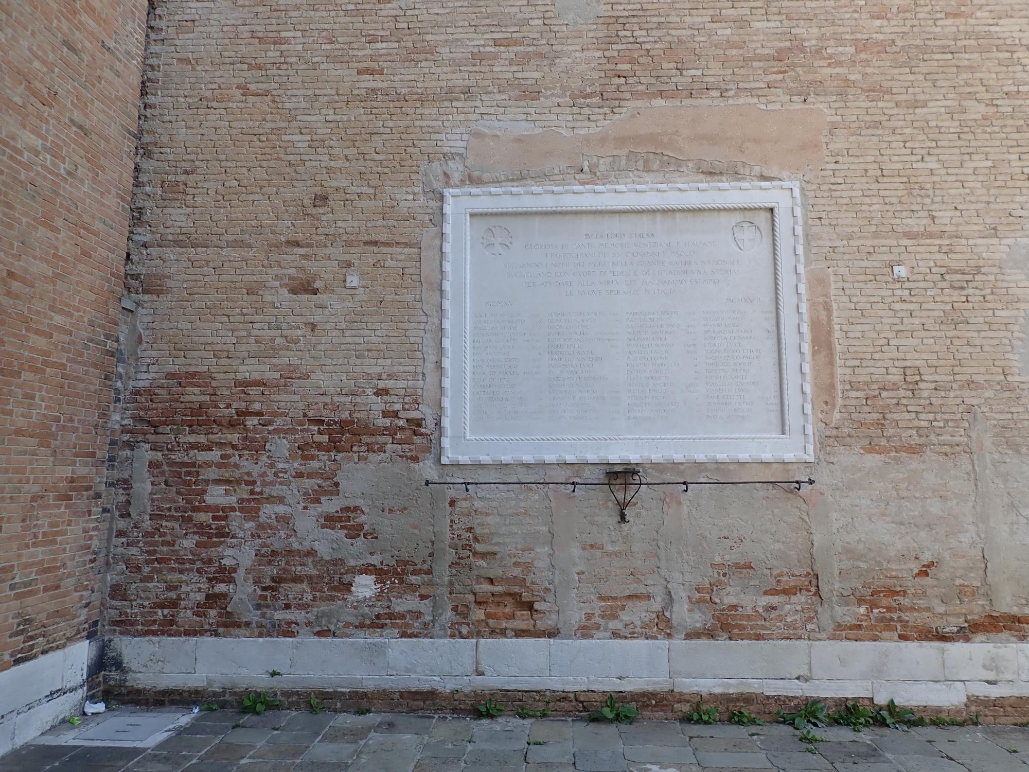 Parocchial WWI memorial - Campo Santi Giovanni e Paolo